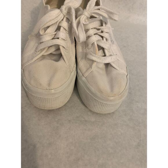 SuperGA Super Platform Canvas Sneakers White Women's Size 7 - Picture 5 of 10